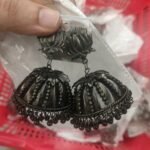 Lotus black jhumka