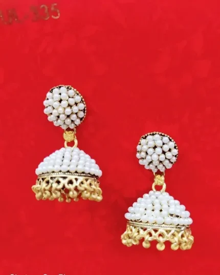 RAJ KOTE WHITE BEAD EARRING