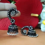RAJKOT BLACK WHITE STONE JHUMKA