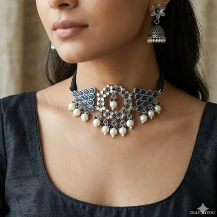 NIDHI GERMAN SILVER NECKLACE