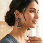 RAJKOT BLACK WHITE STONE JHUMKA