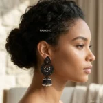 RAJKOTE WHITE STONE BLACK JHUMKI